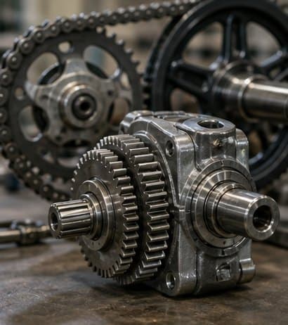 Gear ratio: trading speed for strength (like bicycle gears) engineering article visual