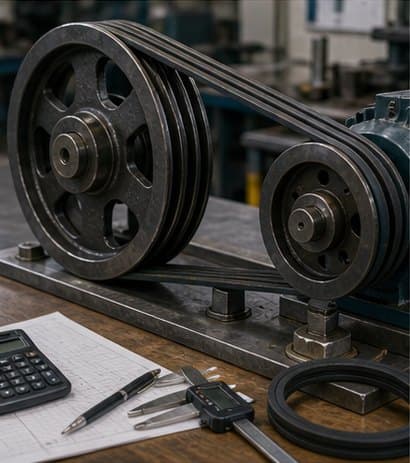 V-Belt Drive Selection: Speed, Wrap Angle, and Service Factor engineering article visual