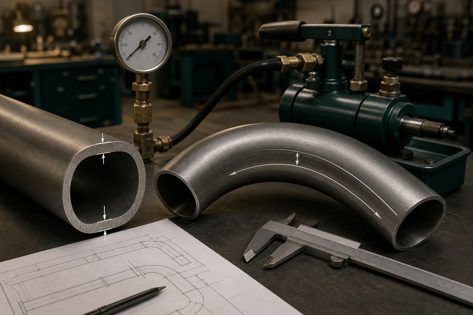 ASME B31.3 Pipe Wall, Bend Thickness, Hoop Stress, and Hydrotest: A Beginner's Guide standards visual